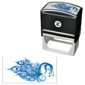 Peacock Feathers Blauwgroen Peacocks Zelfinktende Stempel (In situ)