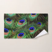 Peacock Feathers Blue Blauwgroen fotografie Bad Handdoek (Handdoek)