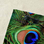 Peacock Feathers Blue Blauwgroen kleurrijke fotogr Strandlaken (In situ)