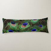 Peacock Feathers Blue Blauwgroen Photography Accen Lichaamskussen (Achterkant)