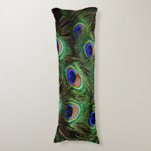 Peacock Feathers Blue Blauwgroen Photography Accen Lichaamskussen (Voorkant Verticaal)