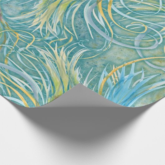 Peacock Feathers Blue Cadeaupapier (Hoek)