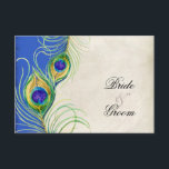 Peacock Feathers Blue Damask RSVP-reactiekaart RSVP Kaartje<br><div class="desc">OPMERKING: GEBRUIK DEZE GROOTTE VOOR HET SQUARE OF DE LANGE RECTANGLE INVITES. Gebruik niet de grotere grootte aangezien zij niet in de envelop zonder het in orde maken zullen passen. KLEUR PALETTE: Royal blue, tan, crème, goud, blauw, groen en paars. ONTWERPCOLLECTIE: Dit maakt deel uit van een reeks van de...</div>