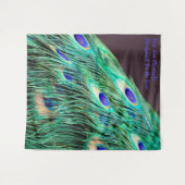 Peacock Feathers Blue Green Paars Desiged Quote Wandkleed (Voorkant (horizontaal))