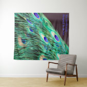Peacock Feathers Blue Green Paars Desiged Quote Wandkleed (In Situ (horizontaal))