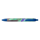 Peacock Feathers Blue Green Paars Zwarte Inkt Pen (Achterkant)
