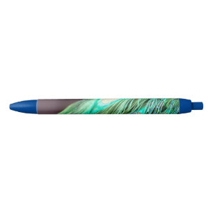 Peacock Feathers Blue Green Paars Zwarte Inkt Pen