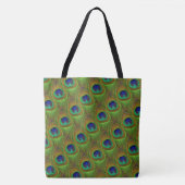 Peacock Feathers Blue Green Tas Shopping Book Bag (Voorkant)