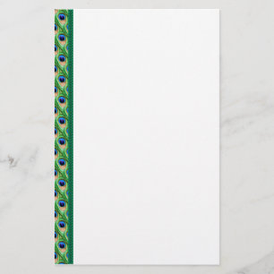 Peacock Feathers Border Briefpapier