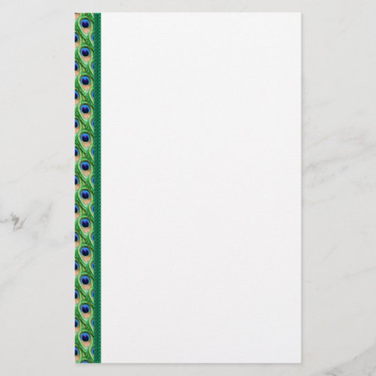 Peacock Feathers Border Briefpapier (Voorkant)