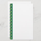 Peacock Feathers Border Briefpapier (Voorkant / Achterkant)