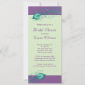 Peacock Feathers Bridal Shower Invitation Kaart (Voorkant)