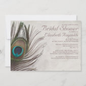  Peacock Feathers Bridal Shower Invitations Kaart (Voorkant)