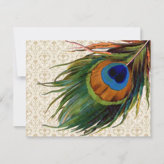  Peacock Feathers Bridal Tea Kaart (Voorkant)