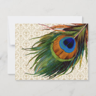 Peacock Feathers Bridal Tea Kaart