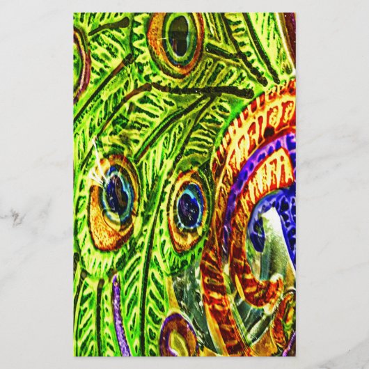Peacock Feathers Briefpapier (Voorkant)