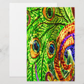 Peacock Feathers Briefpapier (Voorkant / Achterkant)