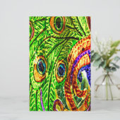 Peacock Feathers Briefpapier (Staand voorkant)