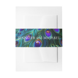 Peacock Feathers Bruiloft Uitnodigingen Wikkel