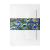 Peacock Feathers Bruiloft Uitnodigingen Wikkel (Voorkant Voorbeeld)