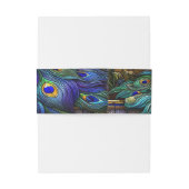 Peacock Feathers Bruiloft Uitnodigingen Wikkel (Achterkant Voorbeeld)
