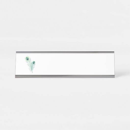 Peacock Feathers Bureau Naambordje (Voorkant)