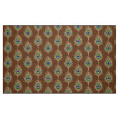 Peacock Feathers, Camel Tan on Chocolate Brown Stof (Fat Quarter)