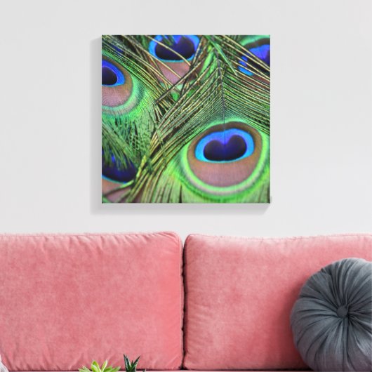 Peacock Feathers Canvas Afdruk (Insitu (Woonkamer))