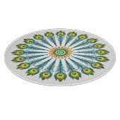 Peacock feathers cirkel snijplank (Hoek)