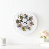 Peacock Feathers Clock Grote Klok (Huis)