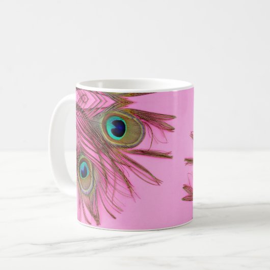 Peacock Feathers Coffee Mok (Voorkant links)