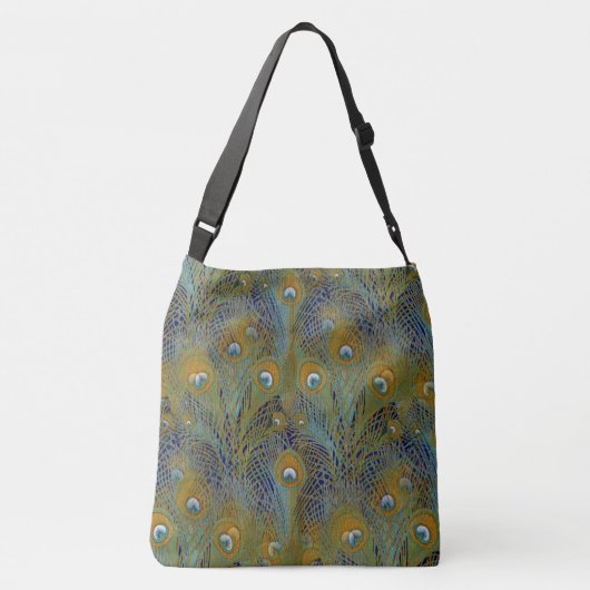 Peacock Feathers Coördinaten Crossbody Tas (Achterkant)