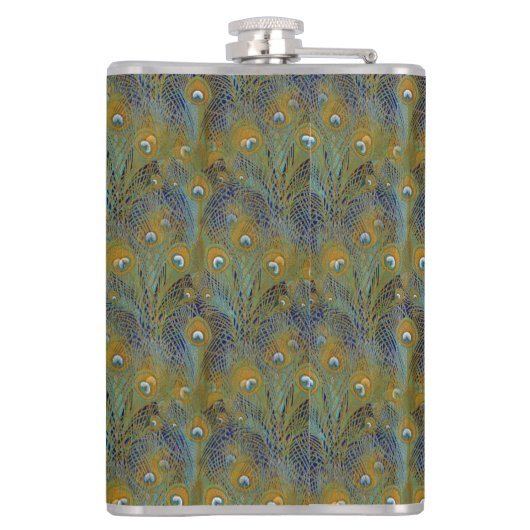 Peacock Feathers Coördinaten Heupfles (Achterkant)