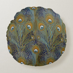 Peacock Feathers Cushions Rond Kussen