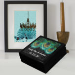 Peacock Feathers Damask Wedding Jubileum Cadeaudoosje<br><div class="desc">Wedding Black Lacquer Keepomwille Custom Designer Specialized Jewelry Box of Memory Box Elegant Unique Wedding Jubileum kerstcadeaus of Valentijnsdag cadeaus</div>
