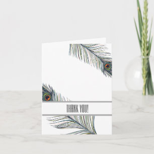 Peacock Feathers dank je Bedankkaart