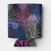 Peacock Feathers Dark: Prachtig  design Blikjeskoeler (Voorkant)