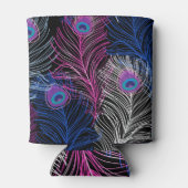 Peacock Feathers Dark: Prachtig  design Blikjeskoeler (Achterkant)