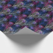 Peacock Feathers Dark: Prachtig  design Cadeaupapier (Hoek)