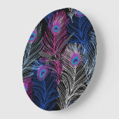 Peacock Feathers Dark: Prachtig design Grote Klok (Hoek)