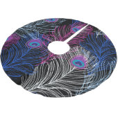 Peacock Feathers Dark: Prachtig  design Kerstboom Rok (Gekanteld)