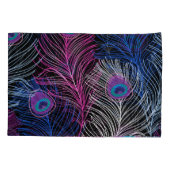 Peacock Feathers Dark: Prachtig design Kussensloop (Achterkant)