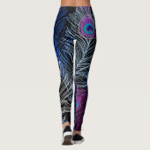 Peacock Feathers Dark: Prachtig design Leggings (Achterkant)