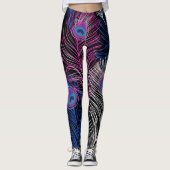 Peacock Feathers Dark: Prachtig  design Leggings (Voorkant)