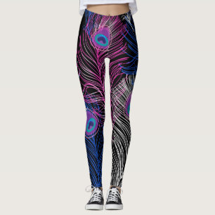 Peacock Feathers Dark: Prachtig design Leggings