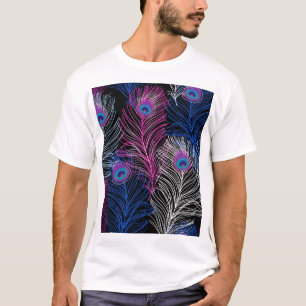 Peacock Feathers Dark: Prachtig design T-shirt