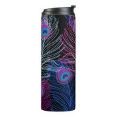 Peacock Feathers Dark: Prachtig  design Thermosbeker (Gedraaid links)