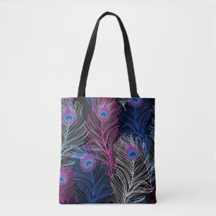 Peacock Feathers Dark: Prachtig  design Tote Bag