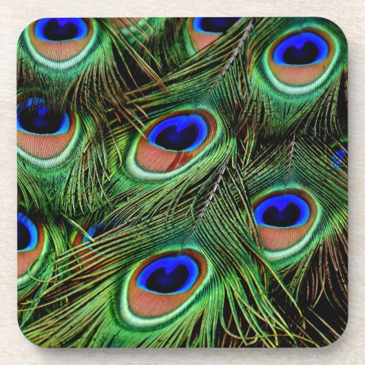 Peacock Feathers Drankjes Onderzetter (Voorkant)