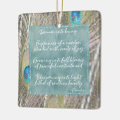 Peacock Feathers Dream Poem Gold Confetti Keramisch Ornament (Links)